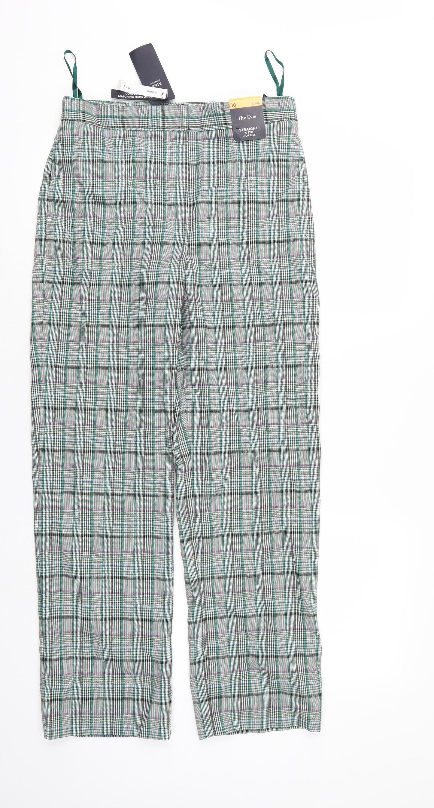 The Evie Womens Multicoloured Check  Trousers  Size 10 L27 in