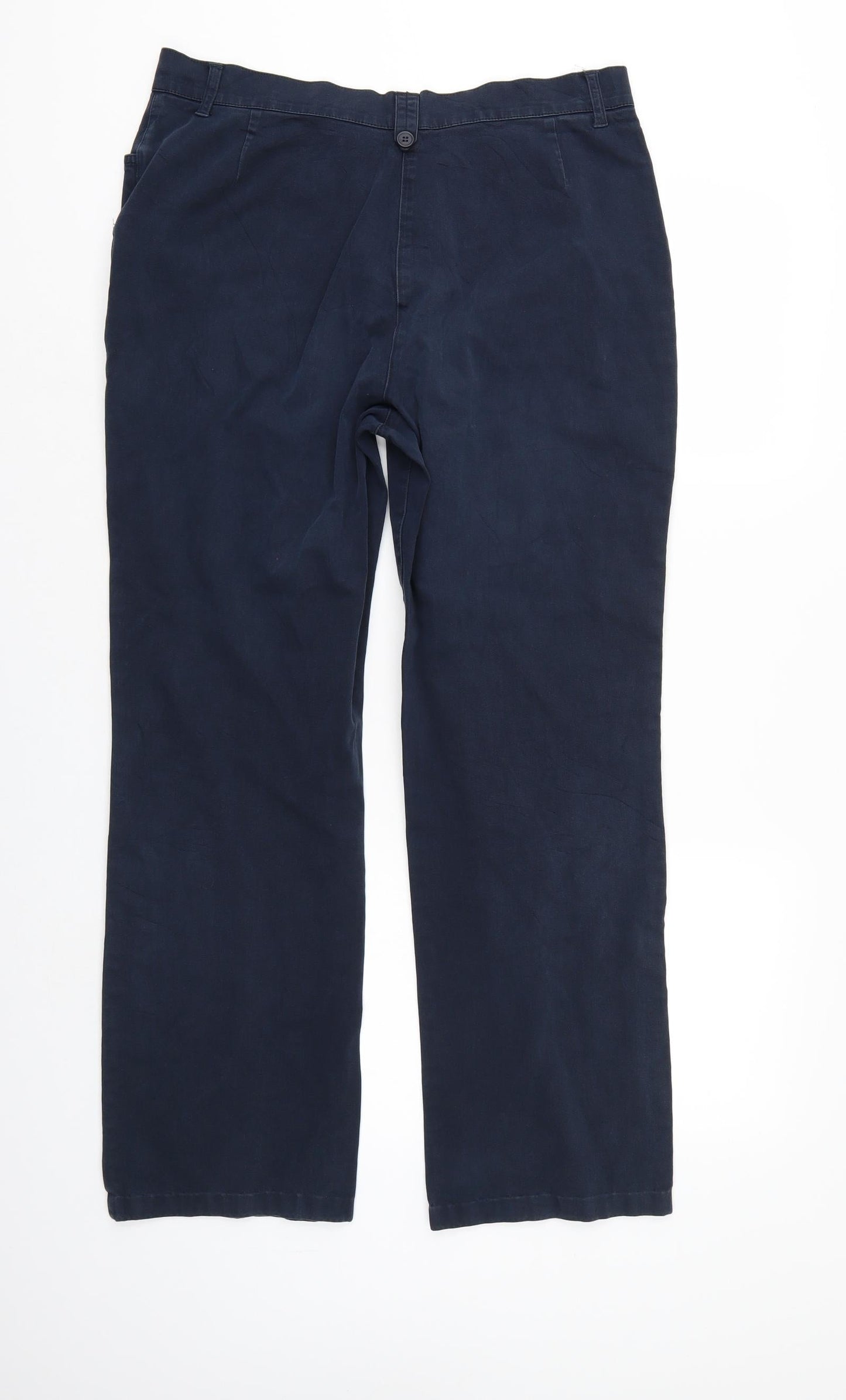 Womens UK Size 14 M&S Regular Fit Chino Blue Trousers