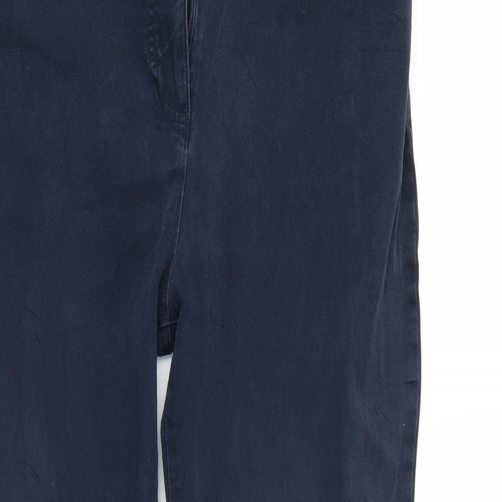 Womens UK Size 14 M&S Regular Fit Chino Blue Trousers