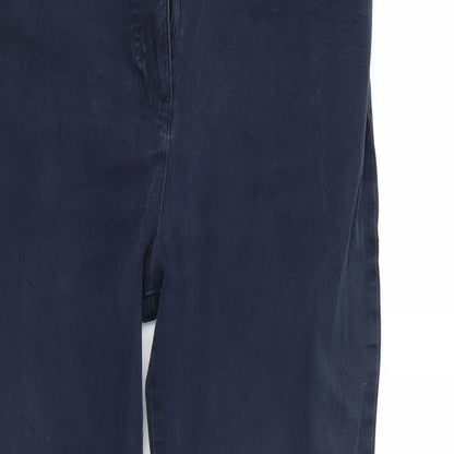 Womens UK Size 14 M&S Regular Fit Chino Blue Trousers