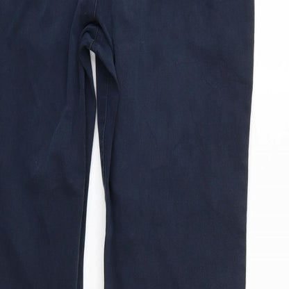 Womens UK Size 14 M&S Regular Fit Chino Blue Trousers