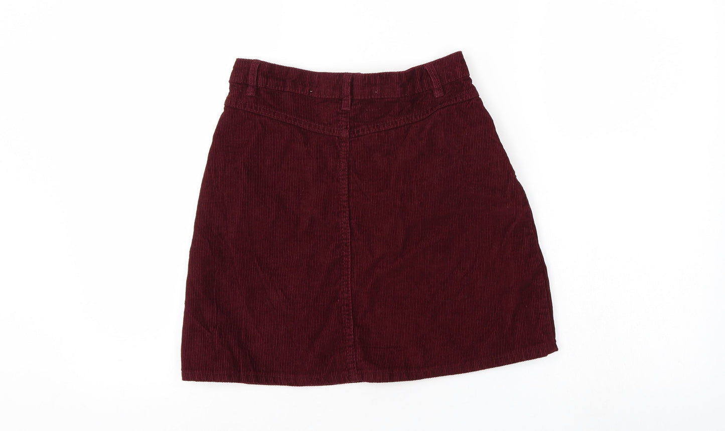 Denim & Co. Womens Purple  Corduroy A-Line Skirt Size 6