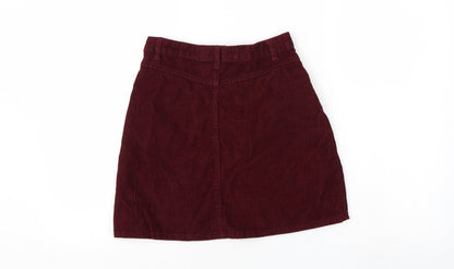 Denim & Co. Womens Purple  Corduroy A-Line Skirt Size 6