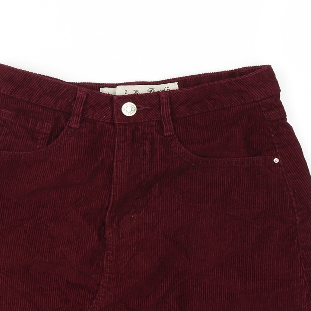 Denim & Co. Womens Purple  Corduroy A-Line Skirt Size 6