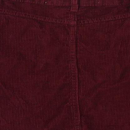 Denim & Co. Womens Purple  Corduroy A-Line Skirt Size 6