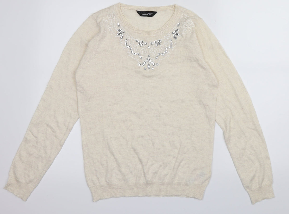 Dorothy Perkins Womens Ivory   Pullover Jumper Size 12