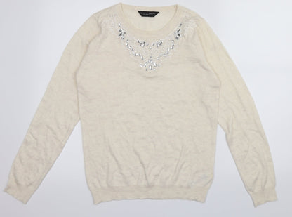Dorothy Perkins Womens Ivory   Pullover Jumper Size 12