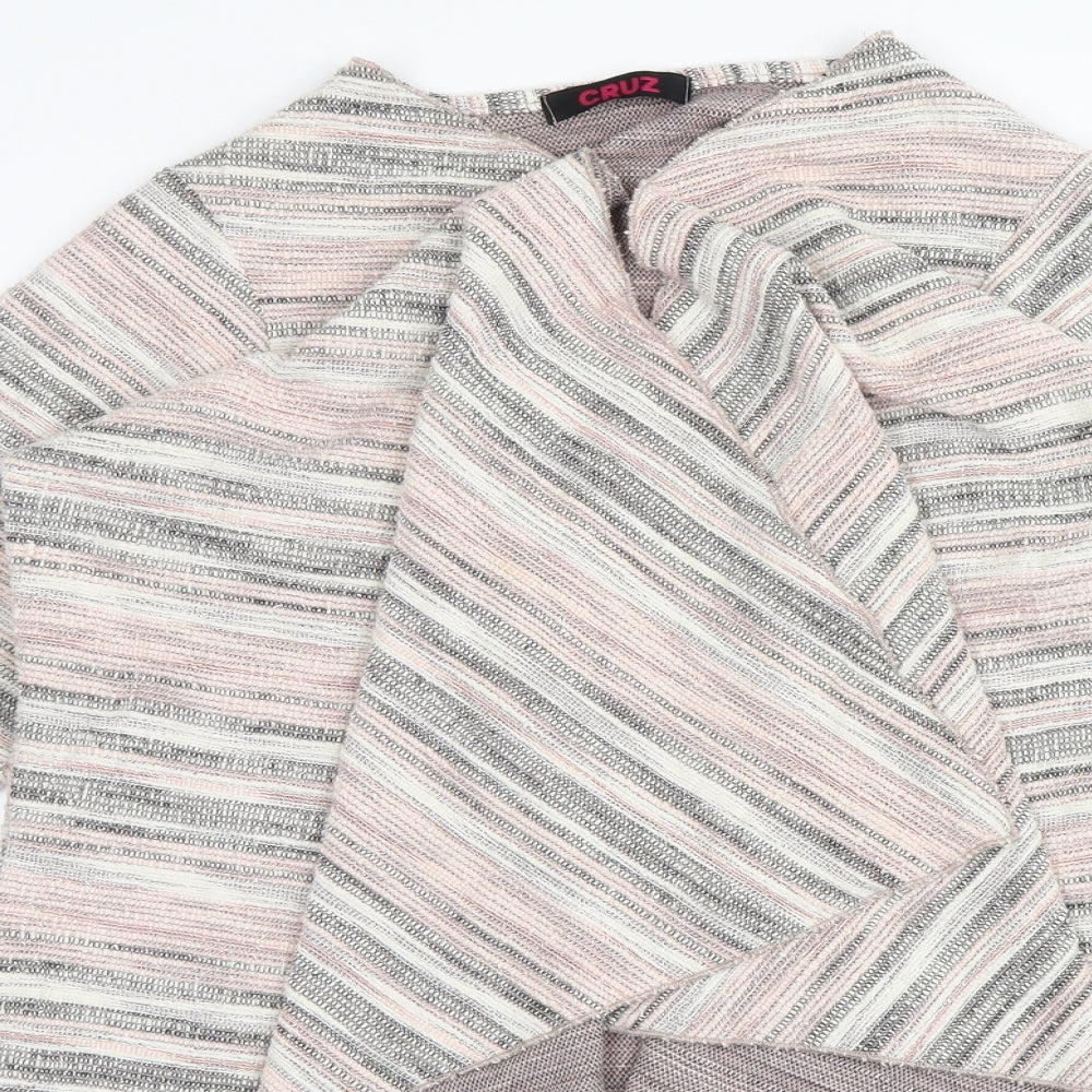Cruz Womens Multicoloured Striped  Cardigan Jumper Size 16