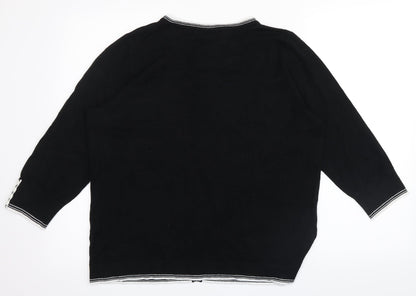 Classics Womens Black  Rayon Pullover Jumper Size 18