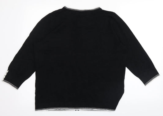 Classics Womens Black  Rayon Pullover Jumper Size 18