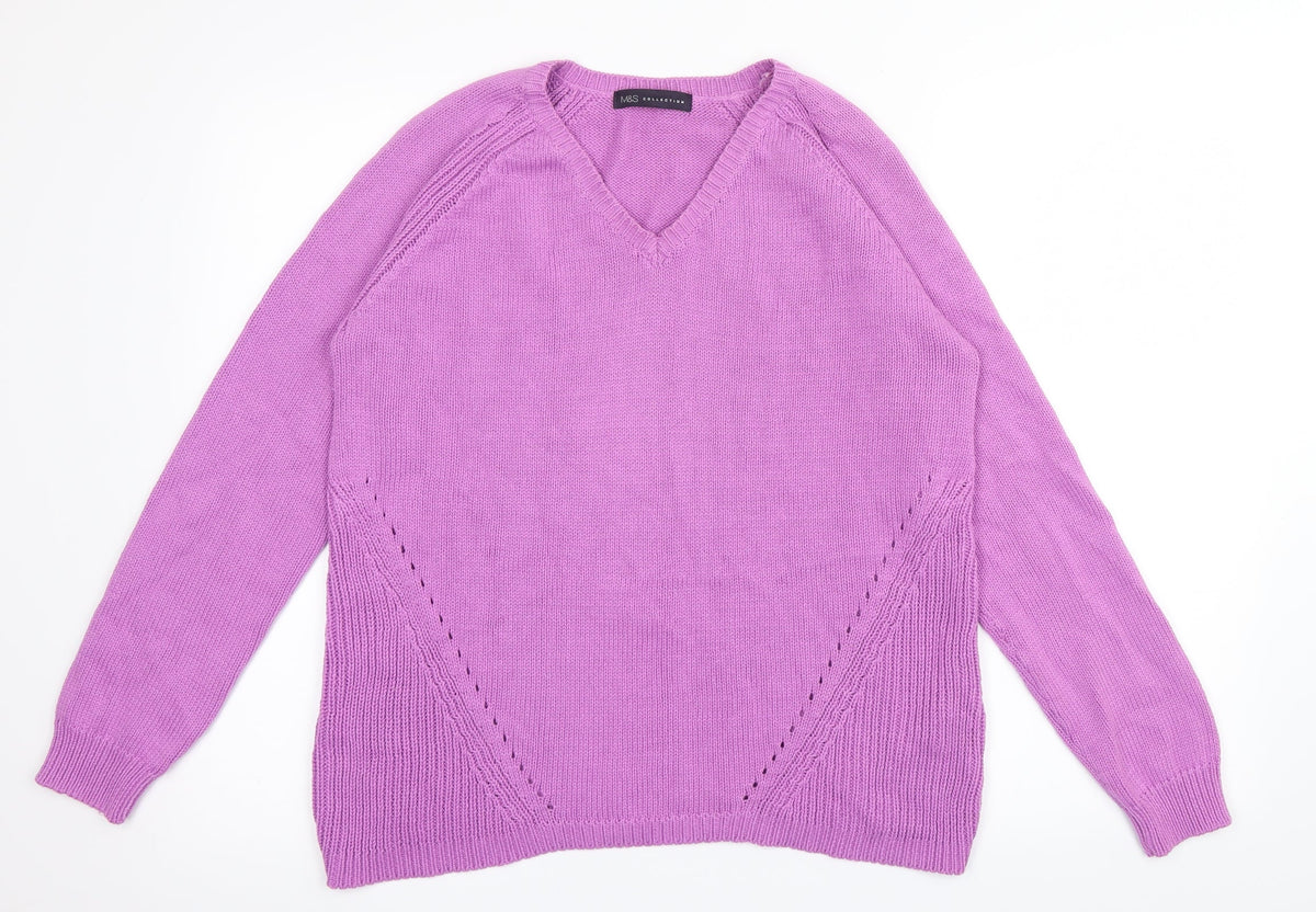 Marks & Spencer Womens Purple   Pullover Jumper Size 12