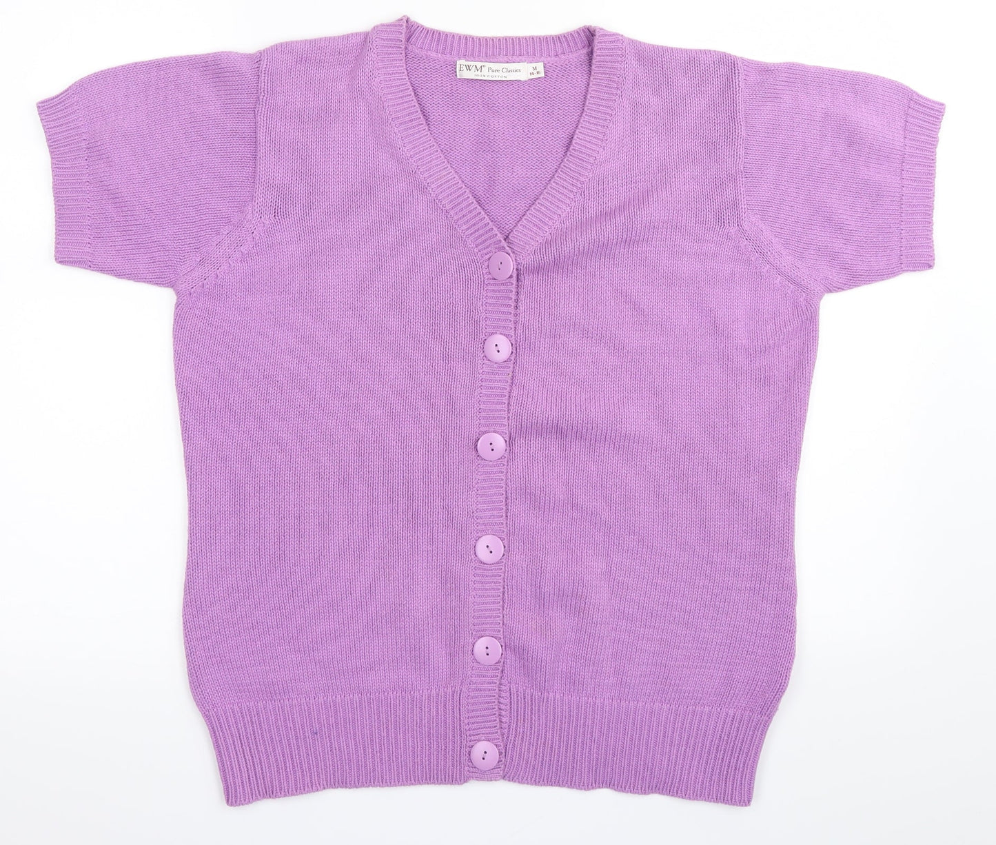 EWM Womens Purple  Rayon Cardigan Jumper Size M