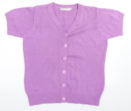 EWM Womens Purple  Rayon Cardigan Jumper Size M