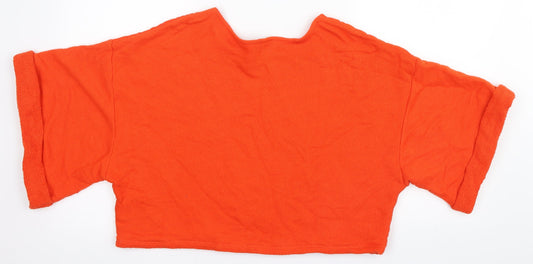 Womens UK Size M H&M Orange Cropped T-Shirt