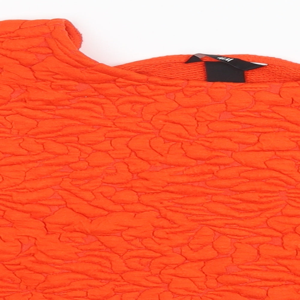 Womens UK Size M H&M Orange Cropped T-Shirt