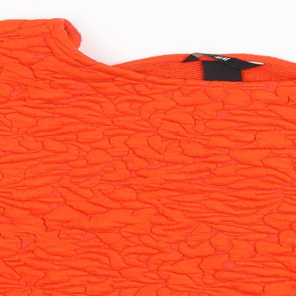 Womens UK Size M H&M Orange Cropped T-Shirt