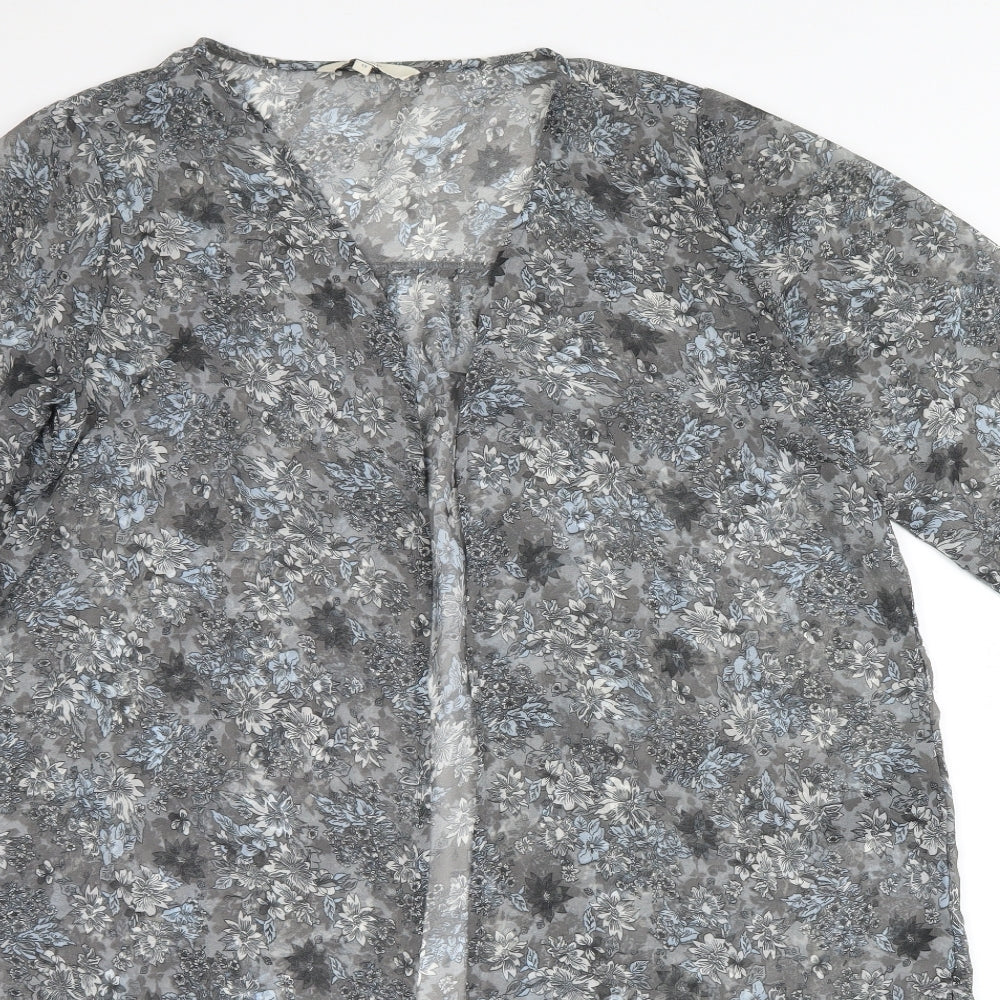 Womens UK Size 12 NEXT Grey Kimono Blouse
