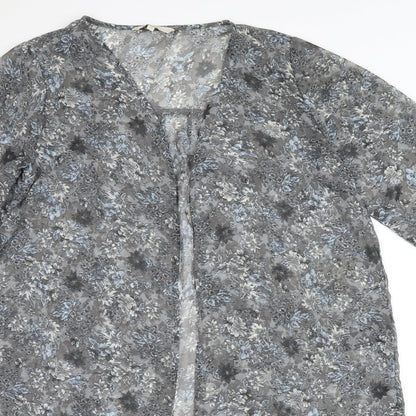 Womens UK Size 12 NEXT Grey Kimono Blouse