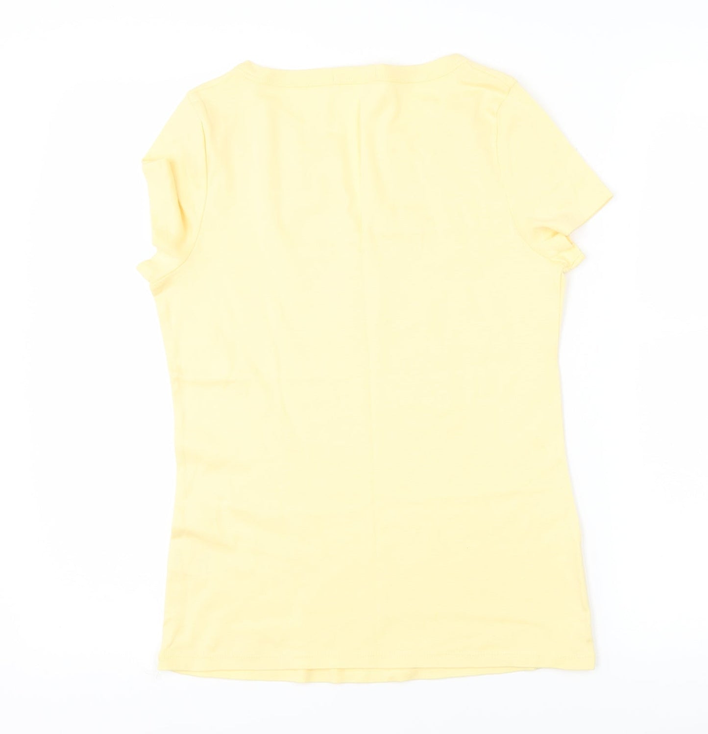 Womens UK Size 14 Marks and Spencer Yellow Basic T-Shirt