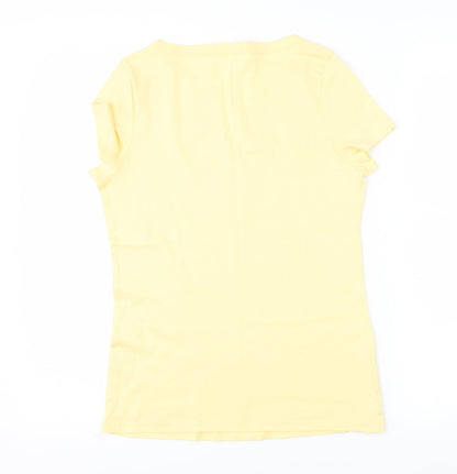 Womens UK Size 14 Marks and Spencer Yellow Basic T-Shirt
