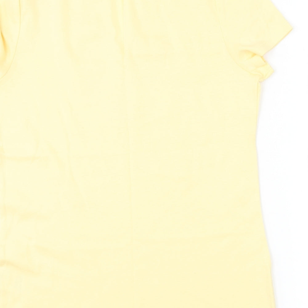 Womens UK Size 14 Marks and Spencer Yellow Basic T-Shirt