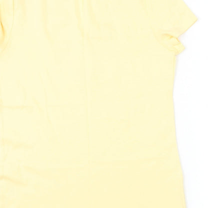 Womens UK Size 14 Marks and Spencer Yellow Basic T-Shirt