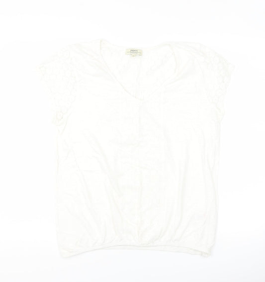 Papaya Womens White   Basic T-Shirt Size 12