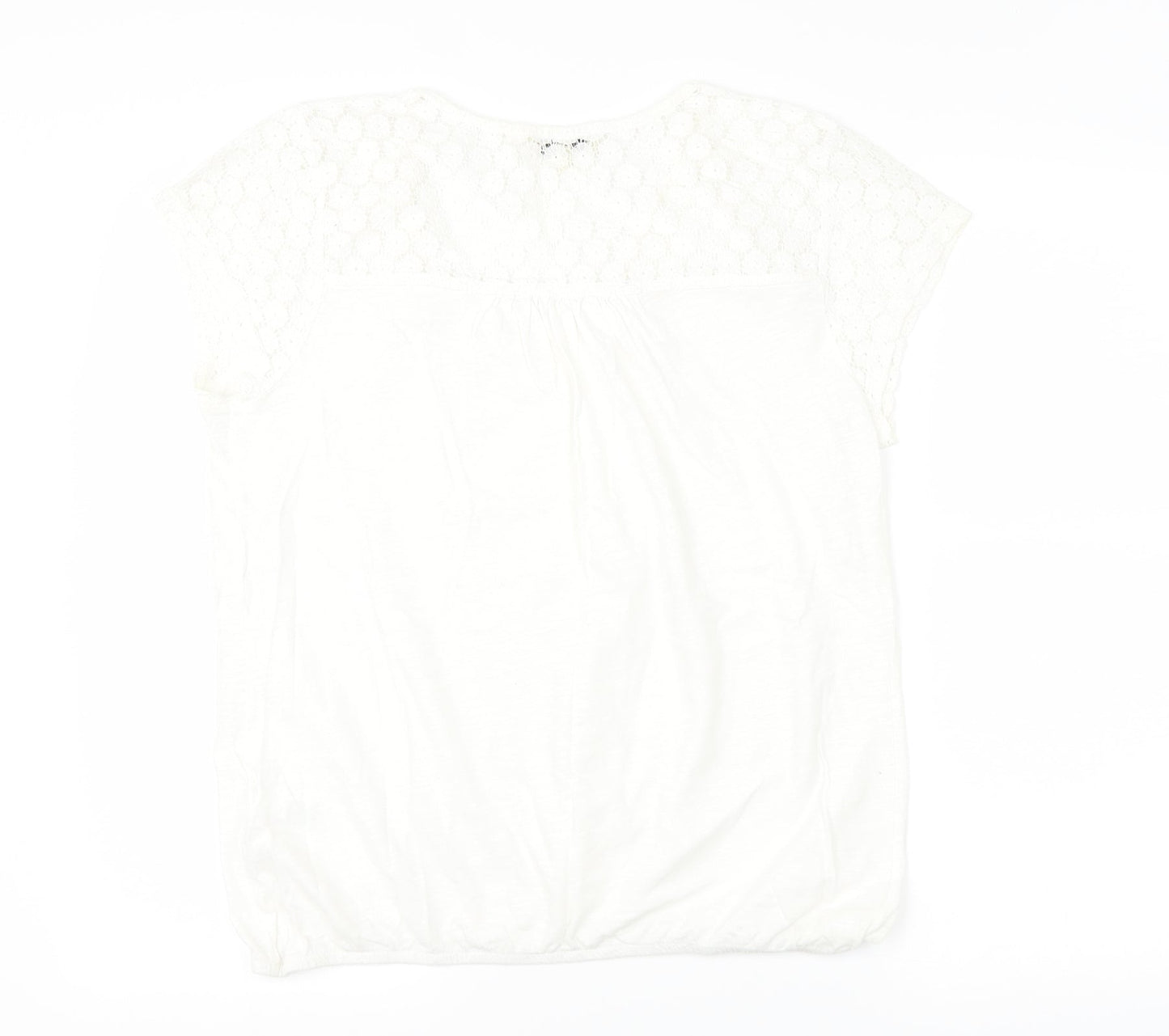 Papaya Womens White   Basic T-Shirt Size 12