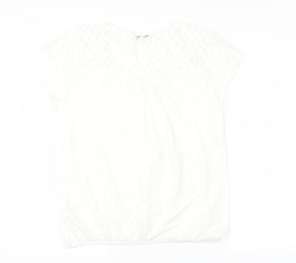 Papaya Womens White   Basic T-Shirt Size 12