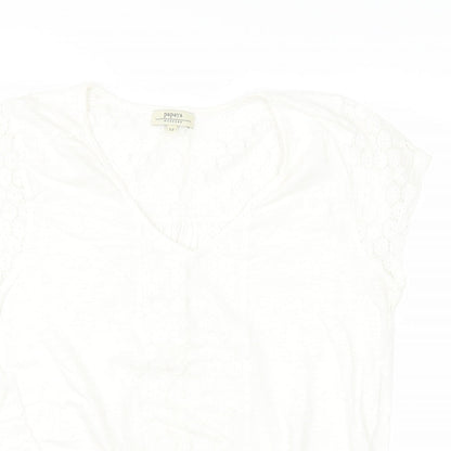 Papaya Womens White   Basic T-Shirt Size 12