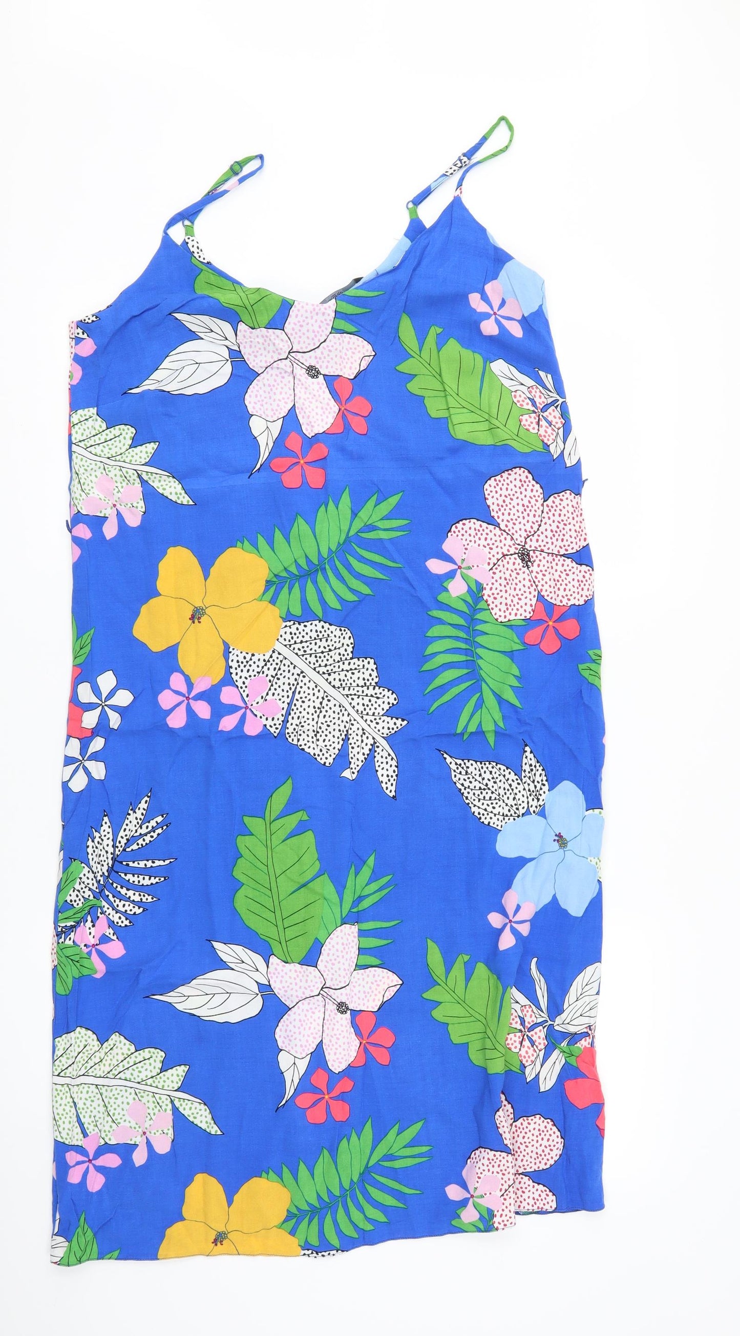 George Womens Blue Floral  Tank Dress  Size 12