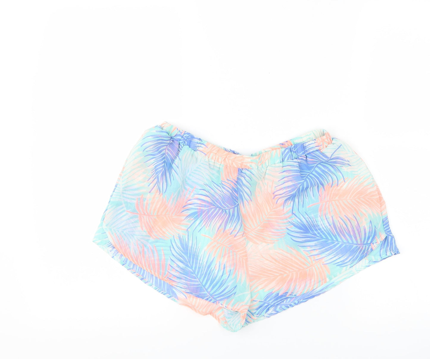 New Look Womens Blue Floral  Hot Pants Shorts Size 12