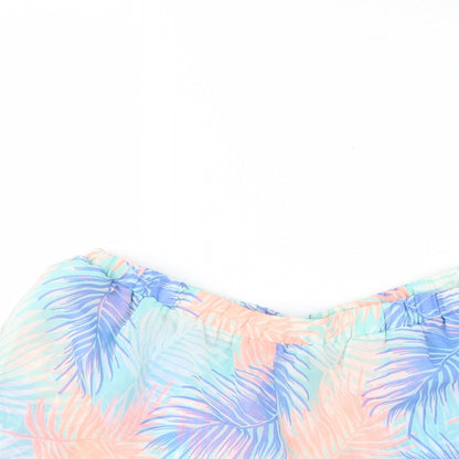 New Look Womens Blue Floral  Hot Pants Shorts Size 12