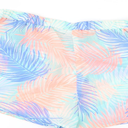 New Look Womens Blue Floral  Hot Pants Shorts Size 12