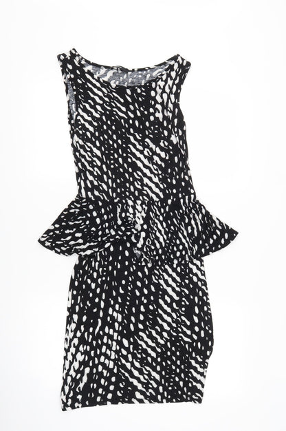 George Womens Black Animal Print  Bodycon  Size 10