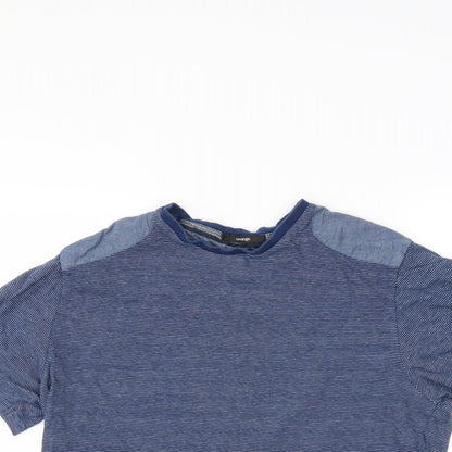 George Mens Blue Striped   T-Shirt Size S