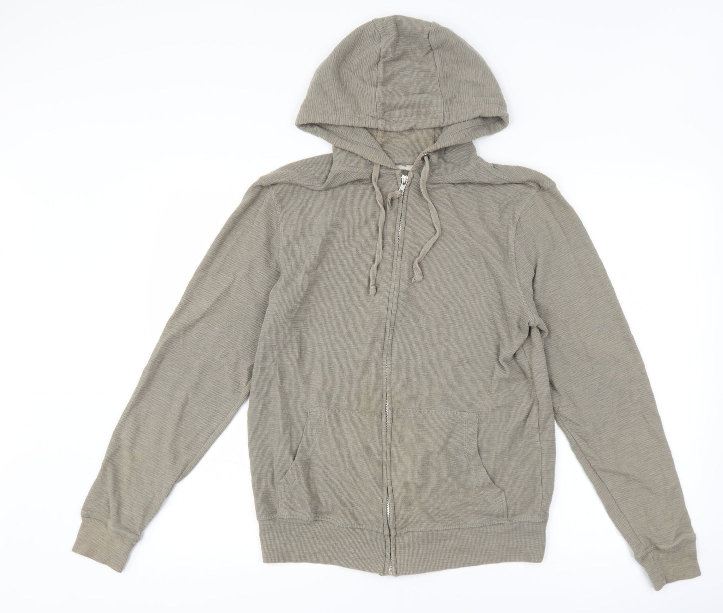 Mens UK Size M Cedar Wood State Grey Full Zip Hoodie