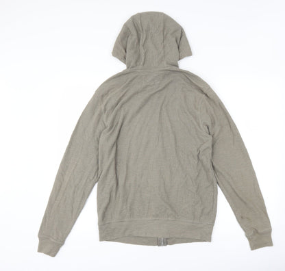 Mens UK Size M Cedar Wood State Grey Full Zip Hoodie