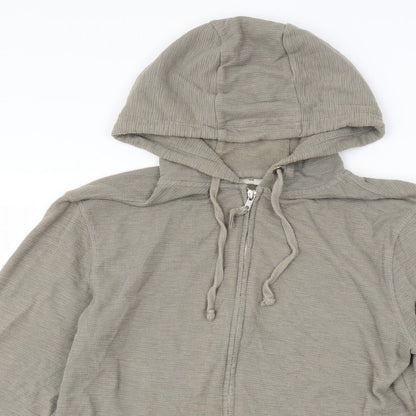 Mens UK Size M Cedar Wood State Grey Full Zip Hoodie