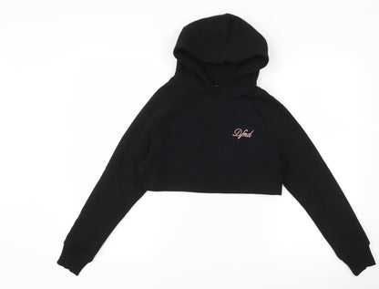 DFND Girls Black   Pullover Hoodie Size 7-8 Years  - cropped