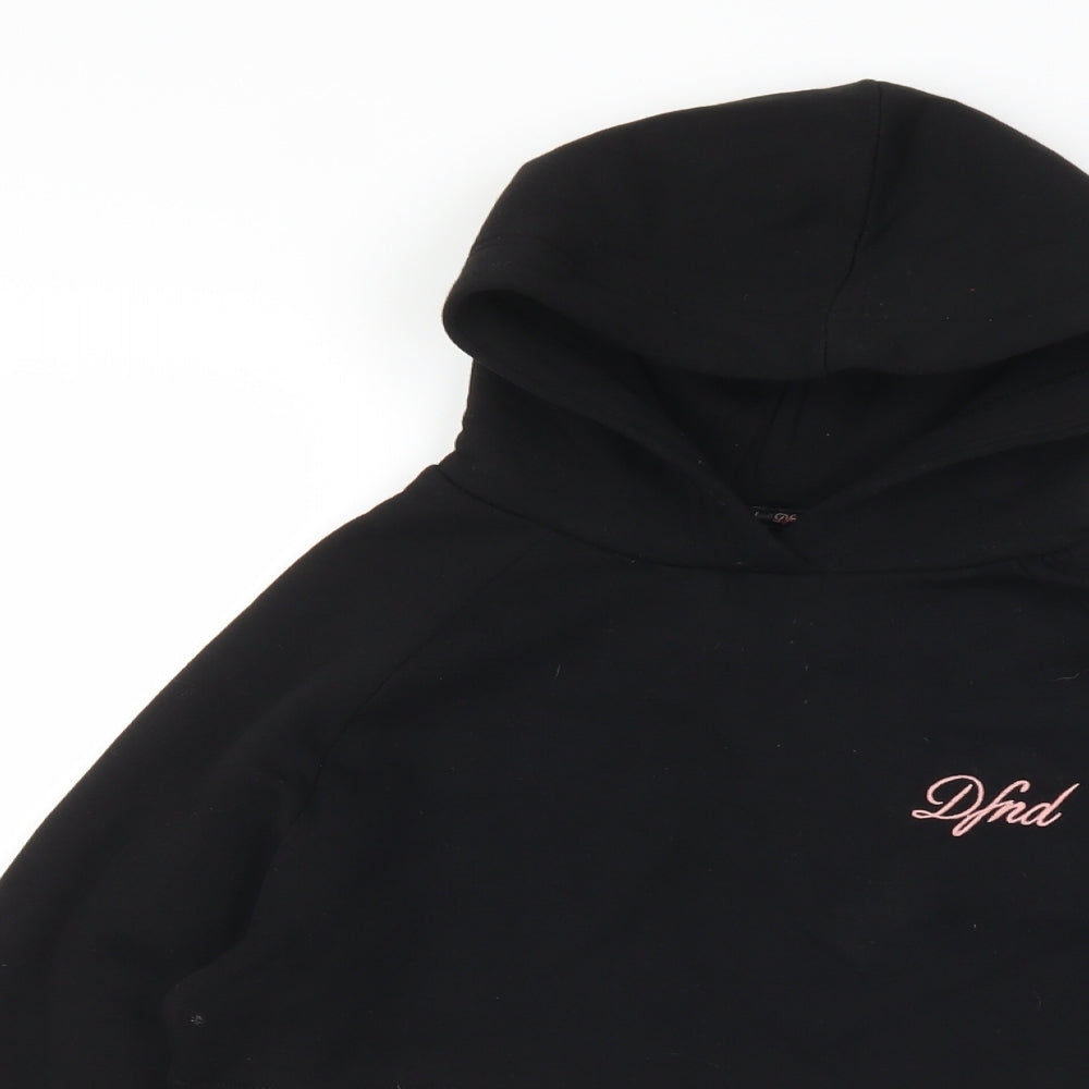 DFND Girls Black   Pullover Hoodie Size 7-8 Years  - cropped