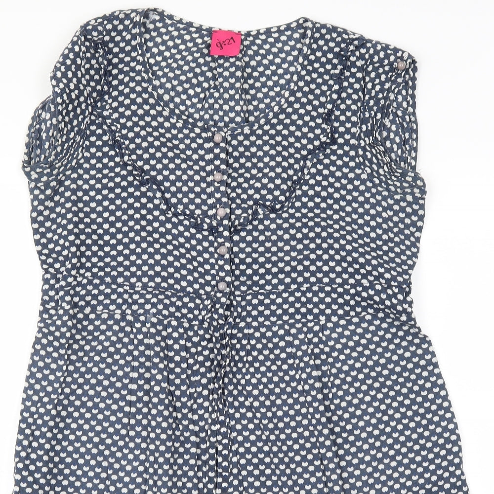 George Womens Blue Polka Dot  Shift  Size 8