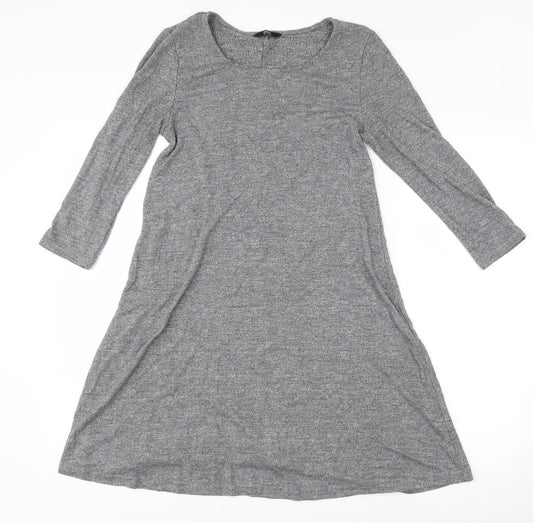 F&F Womens Grey   Skater Dress  Size 6