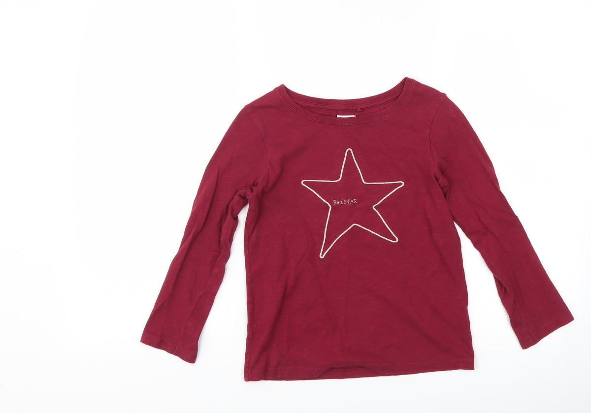 Next Girls Purple   Basic T-Shirt Size 6 Years  - star