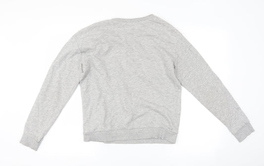 H&M Womens Grey   Pullover Sweatshirt Size M  - slogan