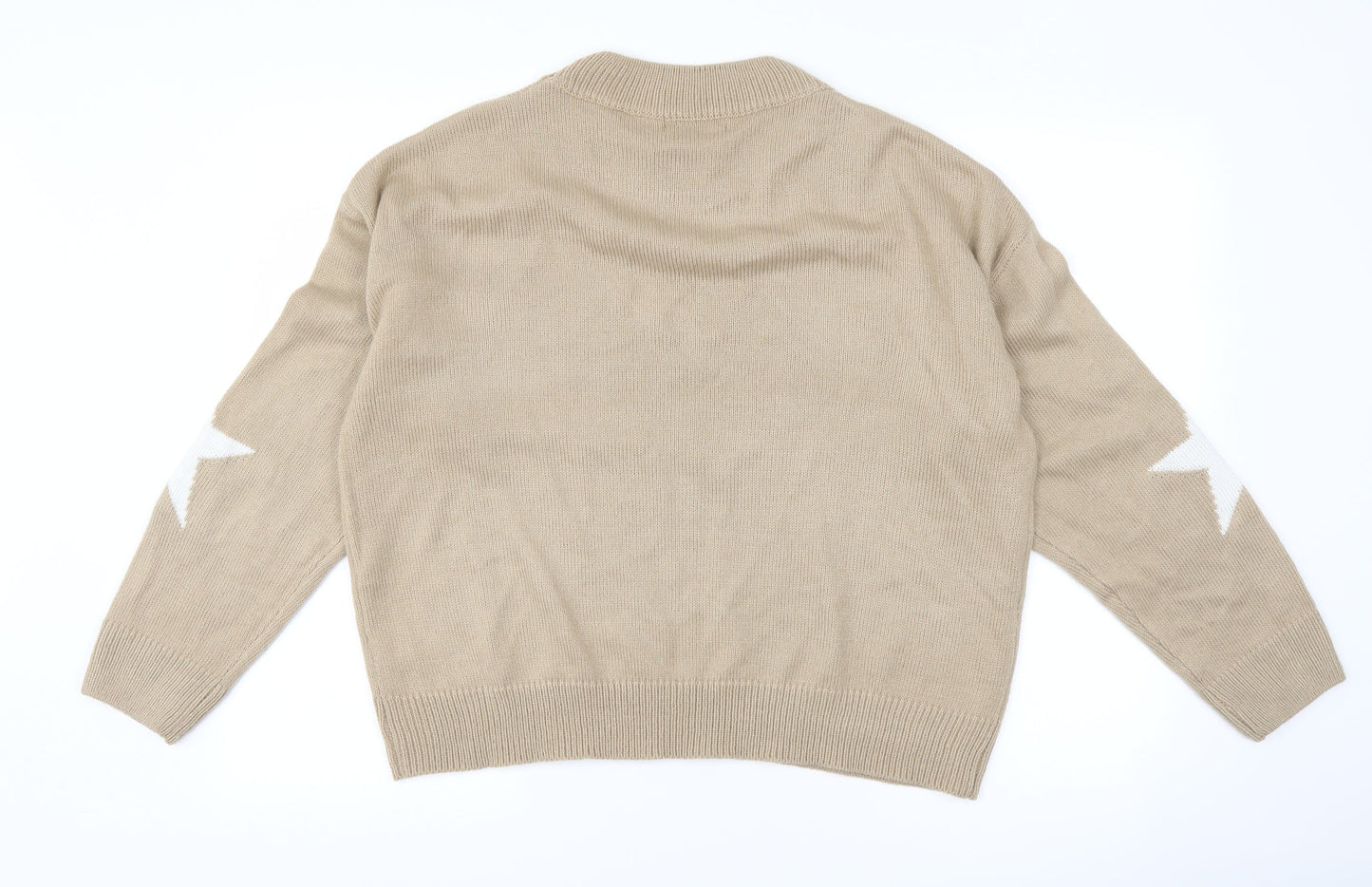 SheIn Womens Brown   Pullover Jumper Size L  - star print