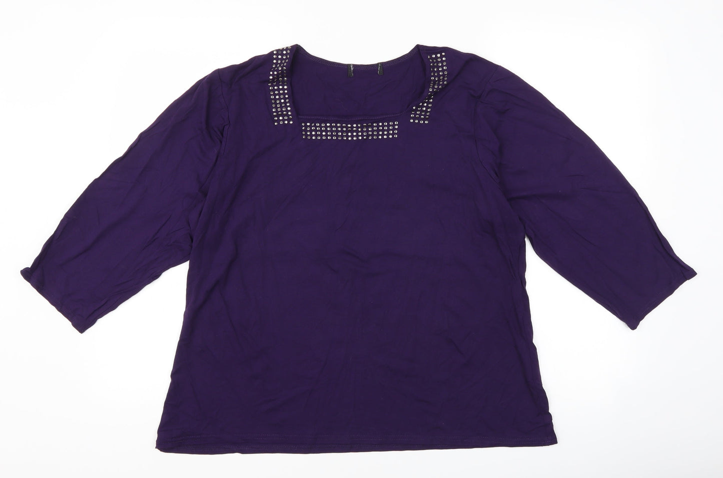 Womens UK Size 20 Preworn Purple Basic T-Shirt