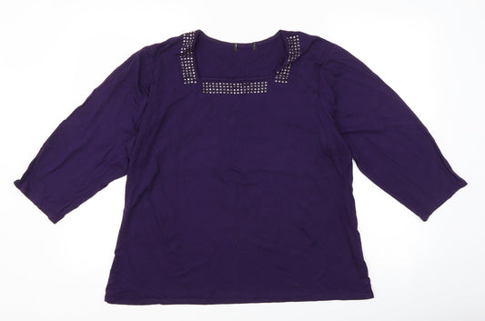 Womens UK Size 20 Preworn Purple Basic T-Shirt