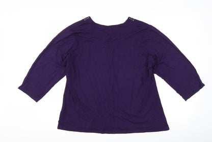 Womens UK Size 20 Preworn Purple Basic T-Shirt
