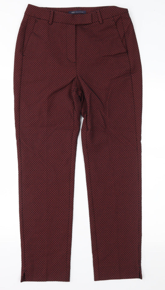 Womens UK Size 8 Marks and Spencer Regular Fit  Red Trousers